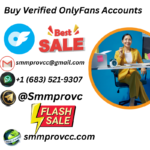 Promotional collage for verified OnlyFans accounts including contact details (smmprovcc@gmail.com, +1 (683) 521-9307, @Smmprovc), FLASH SALE badge, world icon, and a photo of a woman at a desk in a circular frame.