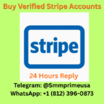 Green promotional banner: 'Buy Verified Stripe Accounts' with Stripe logo, '24 Hours Reply' and Telegram/WhatsApp contact details.