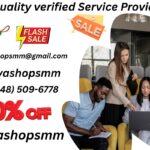 Promotional banner advertising a top-quality verified service provider with contact info and 20% off; a four-person team works on laptops in a modern office.